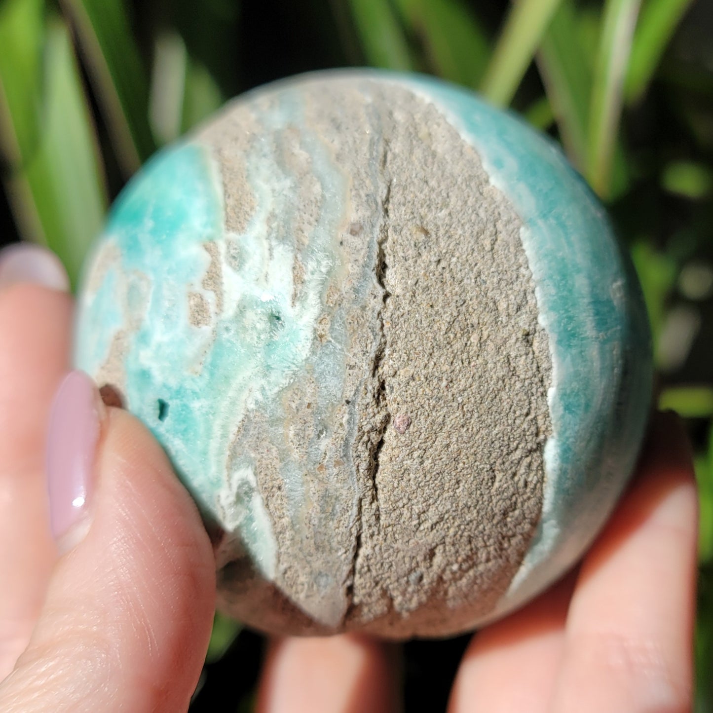 Blue Aragonite Sphere - Calming Oceanic Energies for Emotional Balance