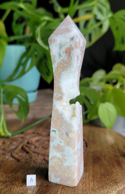 Pink Agate Tower – Soothing Energy & Heart Healing Crystal