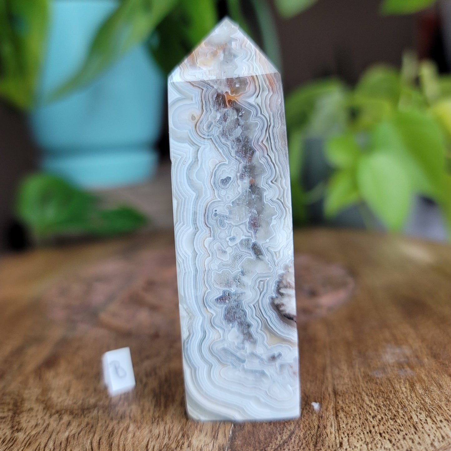 Mexican Crazy Lace Agate Tower: Radiant Patterns of Joyful Energy