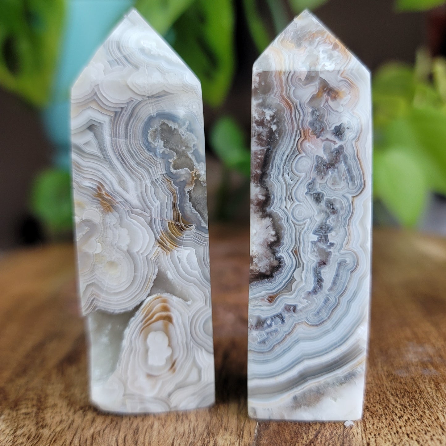 Mexican Crazy Lace Agate Tower: Radiant Patterns of Joyful Energy