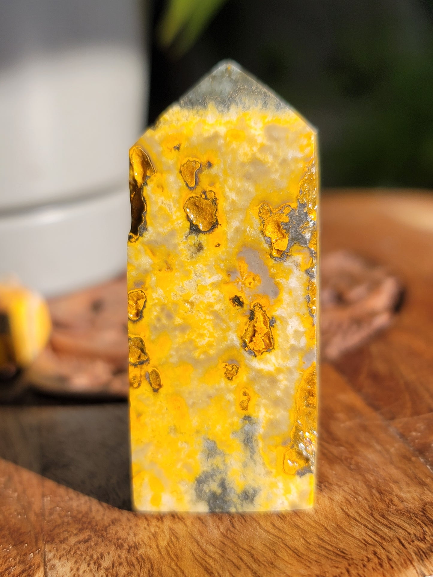 Bumble Bee Jasper Tower: Vibrant Energy and Joyful Transformation