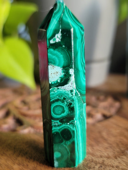 Chrysocolla Malachite Point: Harmonious Blend of Tranquility and Transformation