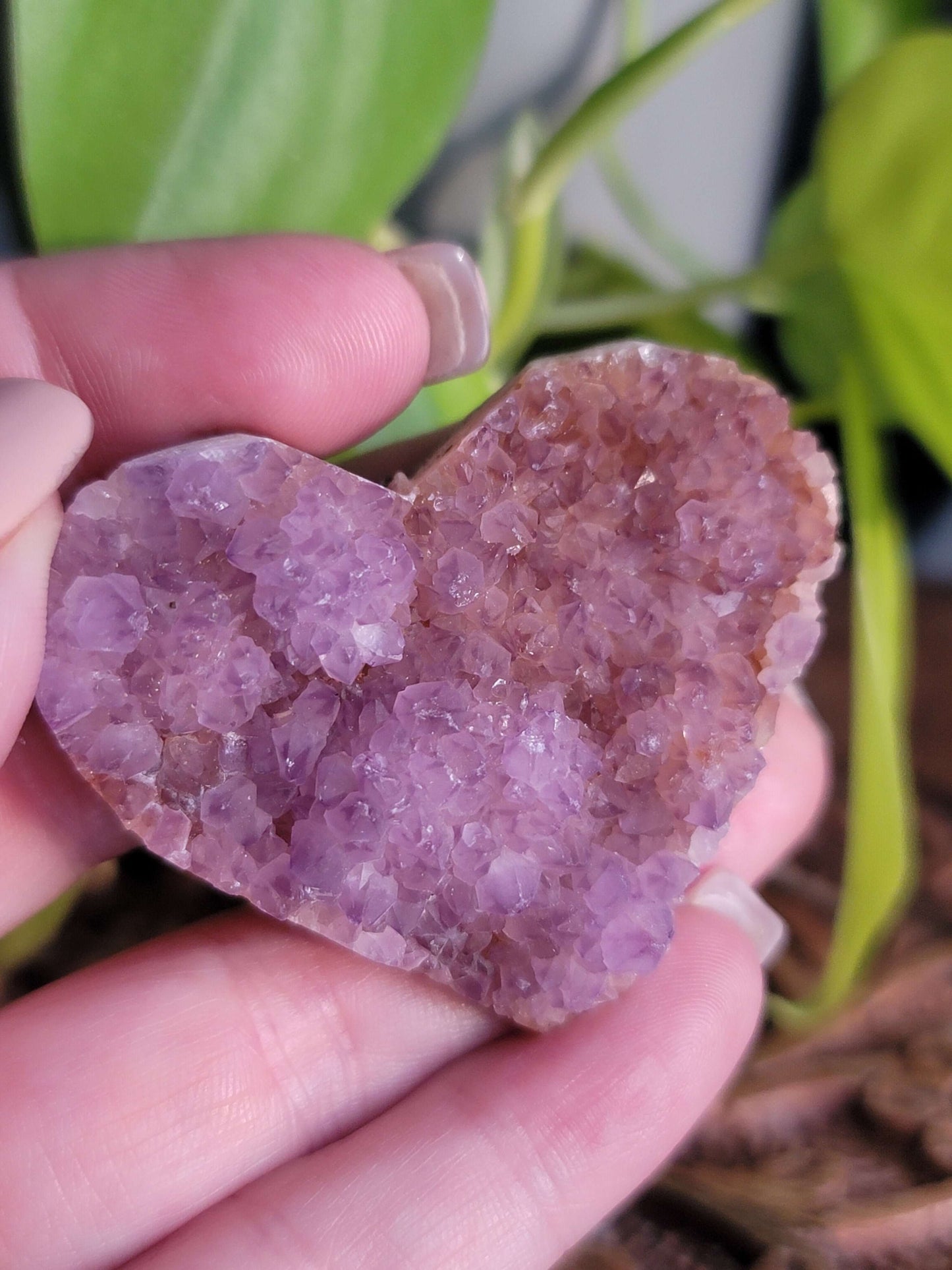 Purple Druzy Heart: Sparkling Serenity and Emotional Healing