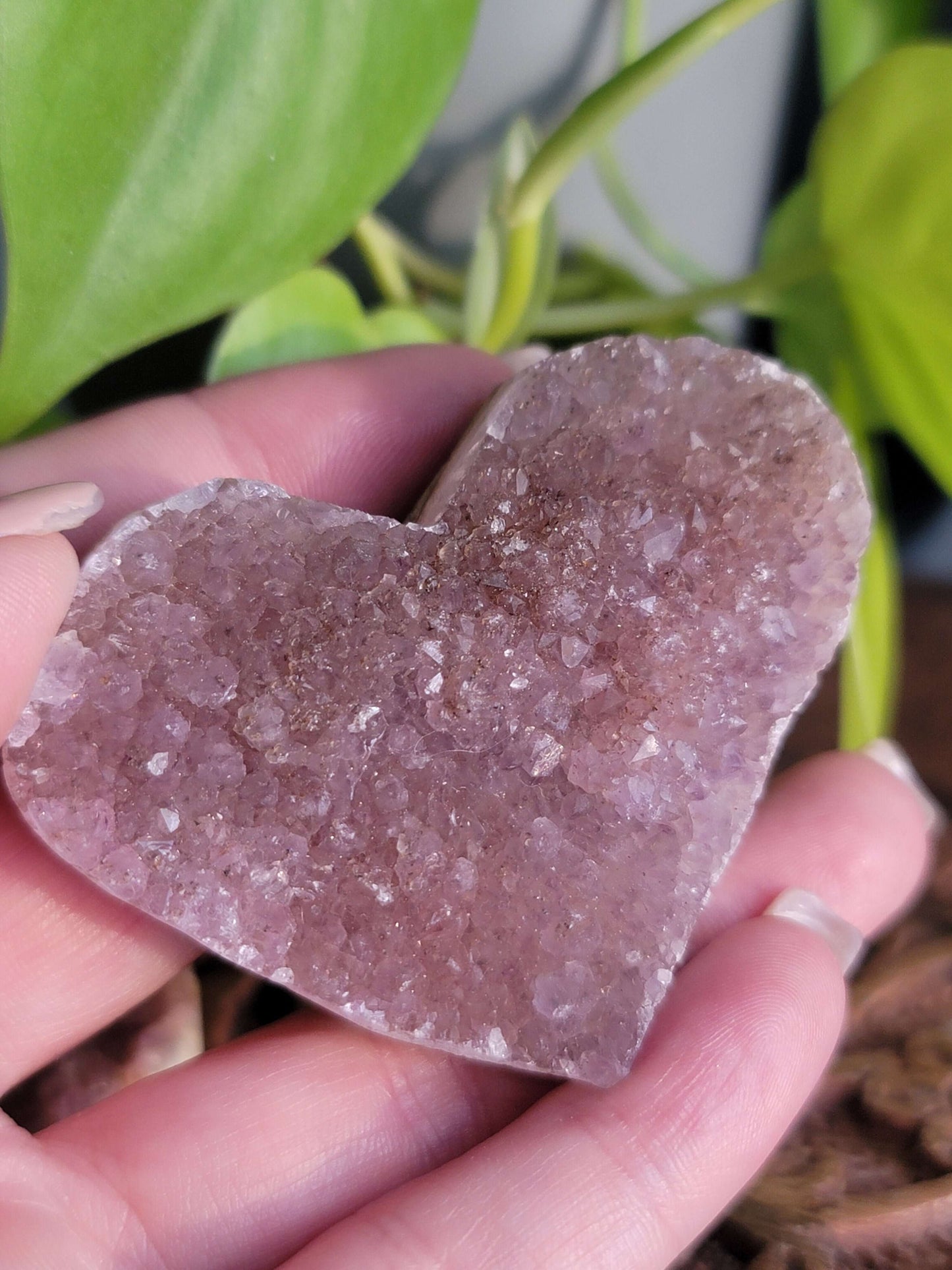 Purple Druzy Heart: Sparkling Serenity and Emotional Healing