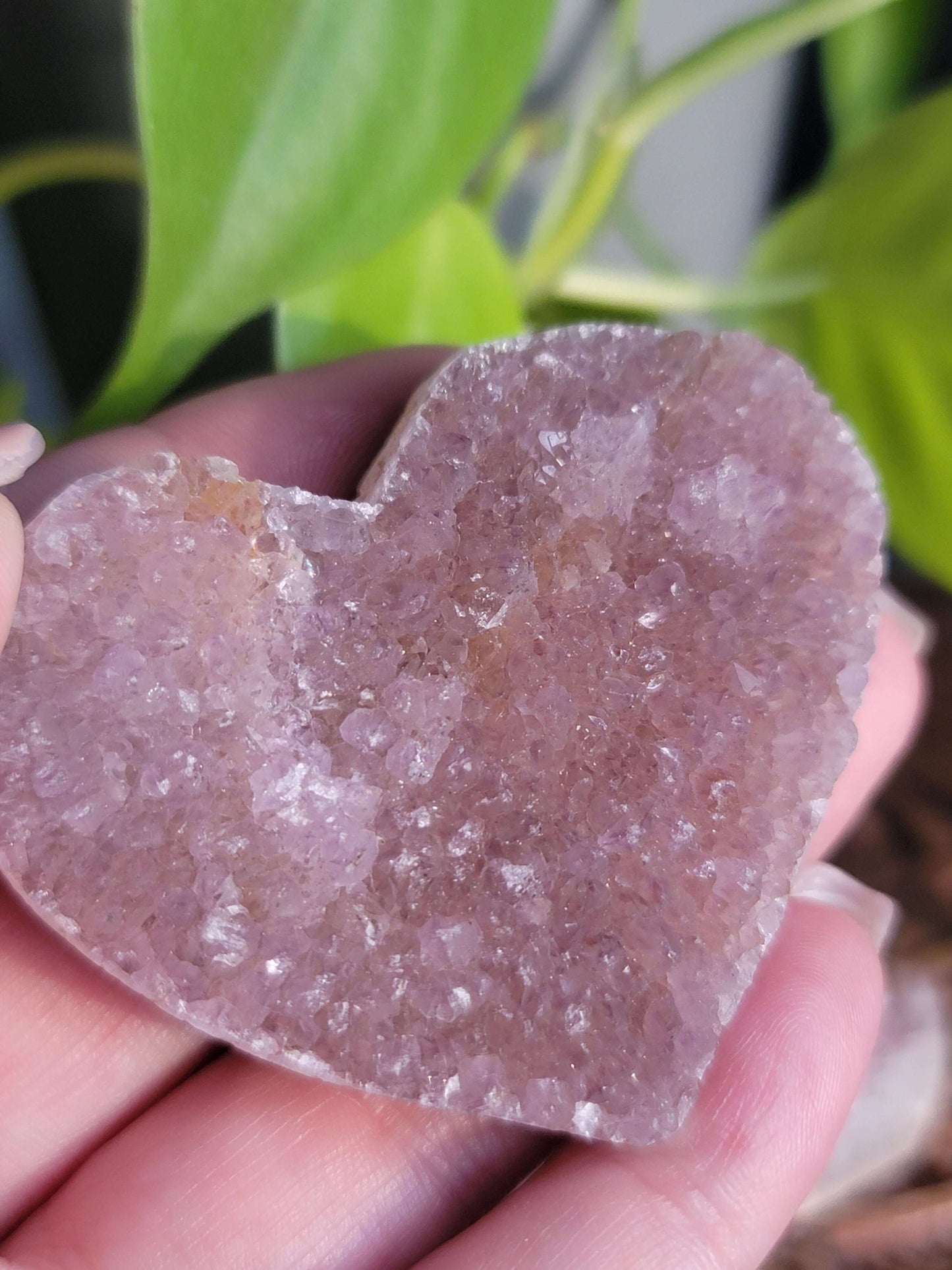 Purple Druzy Heart: Sparkling Serenity and Emotional Healing