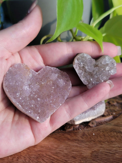 Purple Druzy Heart: Sparkling Serenity and Emotional Healing