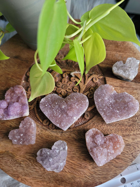 Purple Druzy Heart: Sparkling Serenity and Emotional Healing
