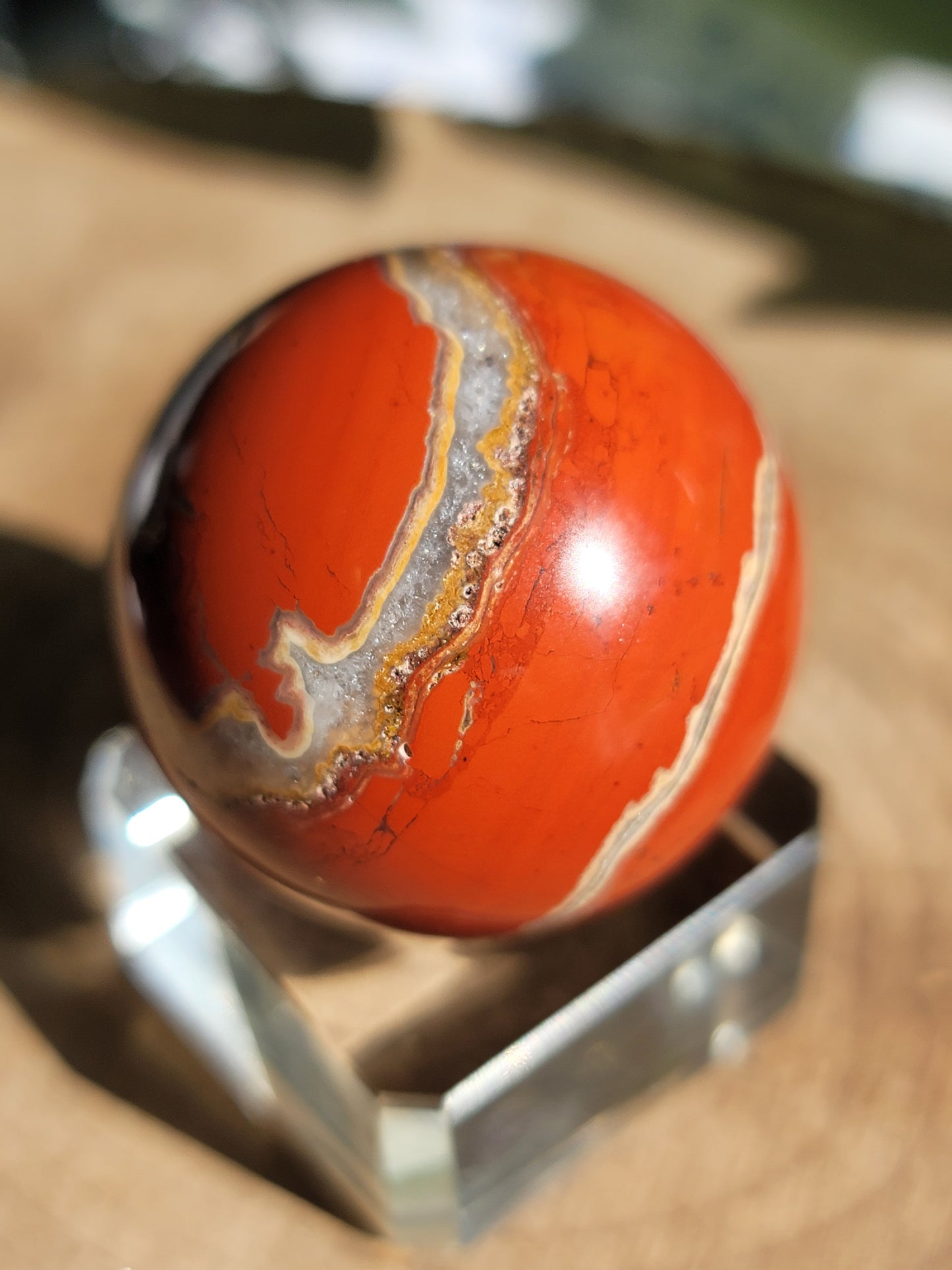 Red Jasper Sphere: Grounding Strength and Vitality