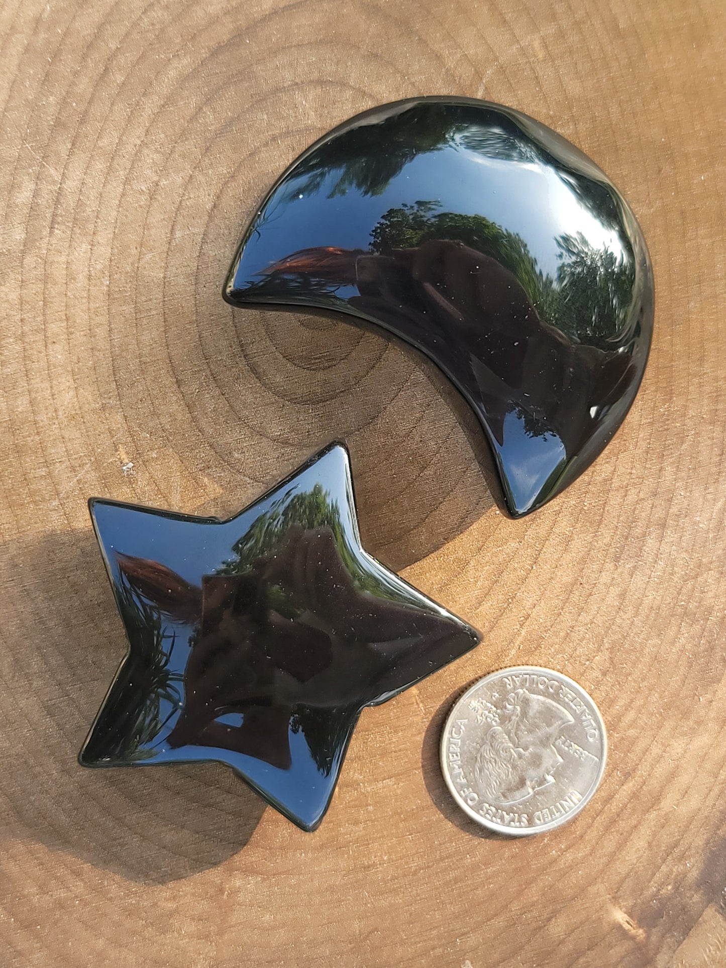 Rainbow Obsidian Star and Moon: Cosmic Protection and Emotional Clarity
