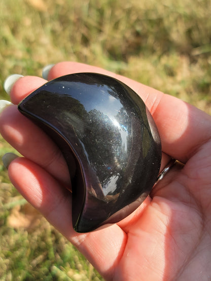 Rainbow Obsidian Star and Moon: Cosmic Protection and Emotional Clarity