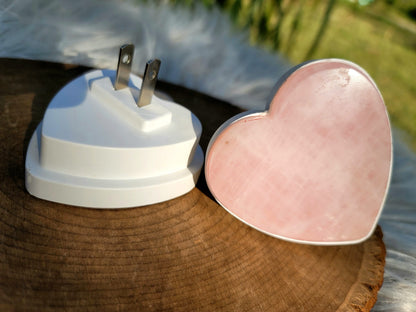 Crystal Heart Night Lights – Rose Quartz & Fluorite
