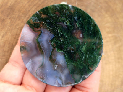 Druzy Moss Agate Coaster: Natural Serenity and Grounding Energy