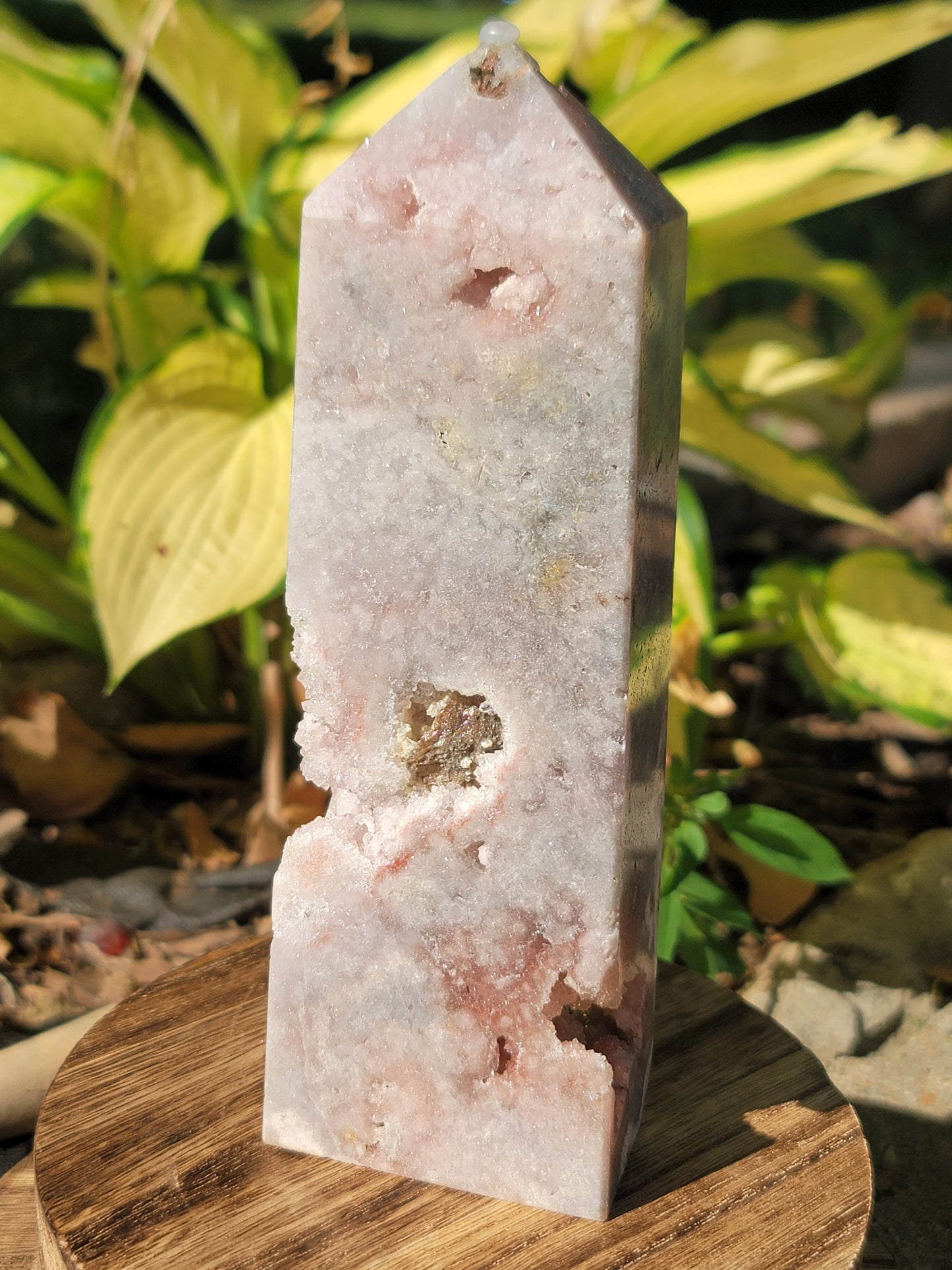 7" Pink Amethyst tower with druzy 