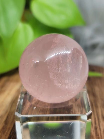 Star Flash Rose Quartz Sphere: Radiant Love and Gentle Healing