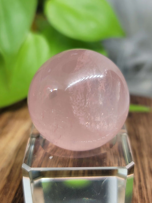 Star Flash Rose Quartz Sphere: Radiant Love and Gentle Healing