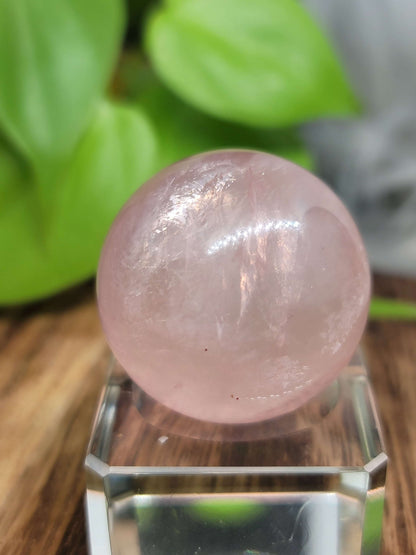 Star Flash Rose Quartz Sphere: Radiant Love and Gentle Healing