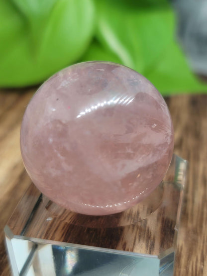 Star Flash Rose Quartz Sphere: Radiant Love and Gentle Healing