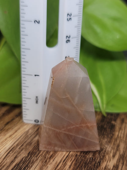Peach Moonstone Sunstone Point: Radiant Joy and Inner Glow