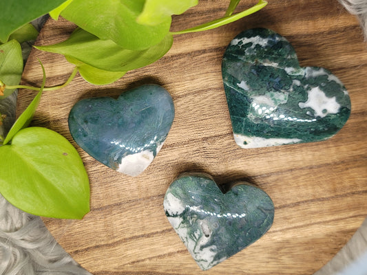 Moss Agate Heart: Earthy Connection and Nurturing Energy