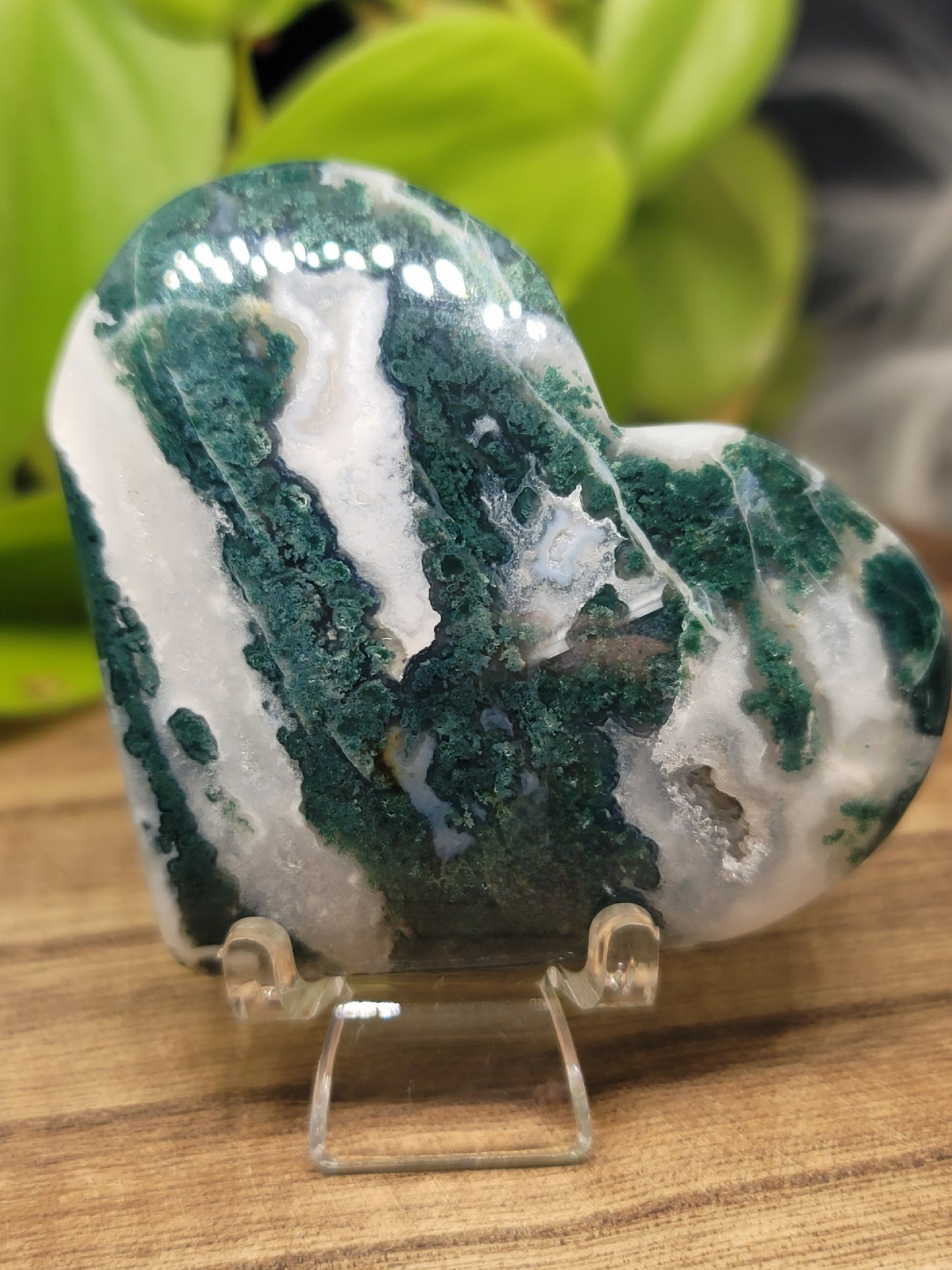 Moss Agate Heart: Earthy Connection and Nurturing Energy