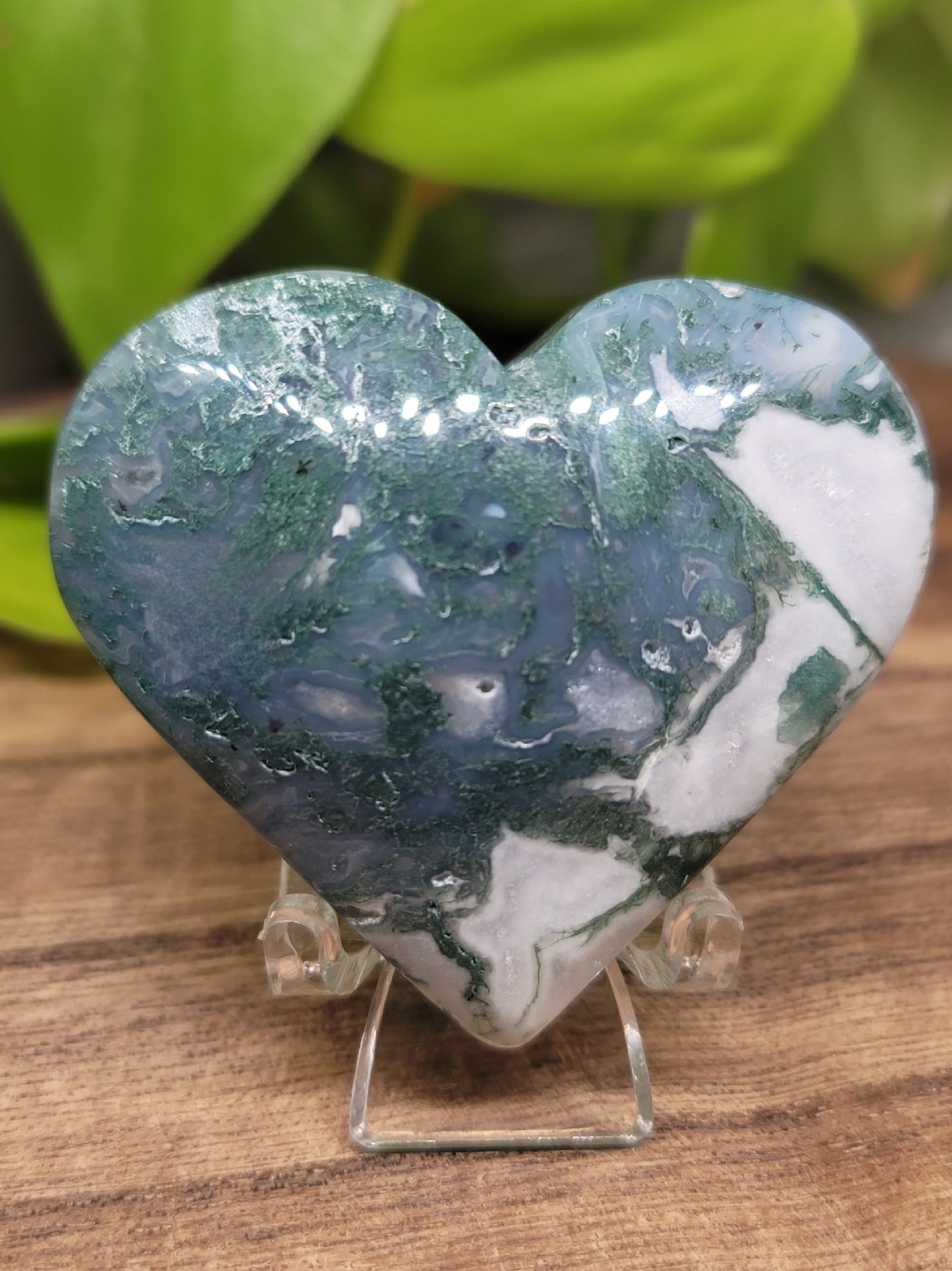 Moss Agate Heart: Earthy Connection and Nurturing Energy