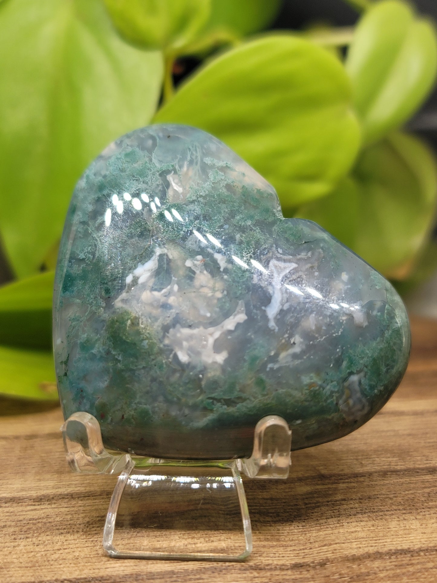 Moss Agate Heart: Earthy Connection and Nurturing Energy