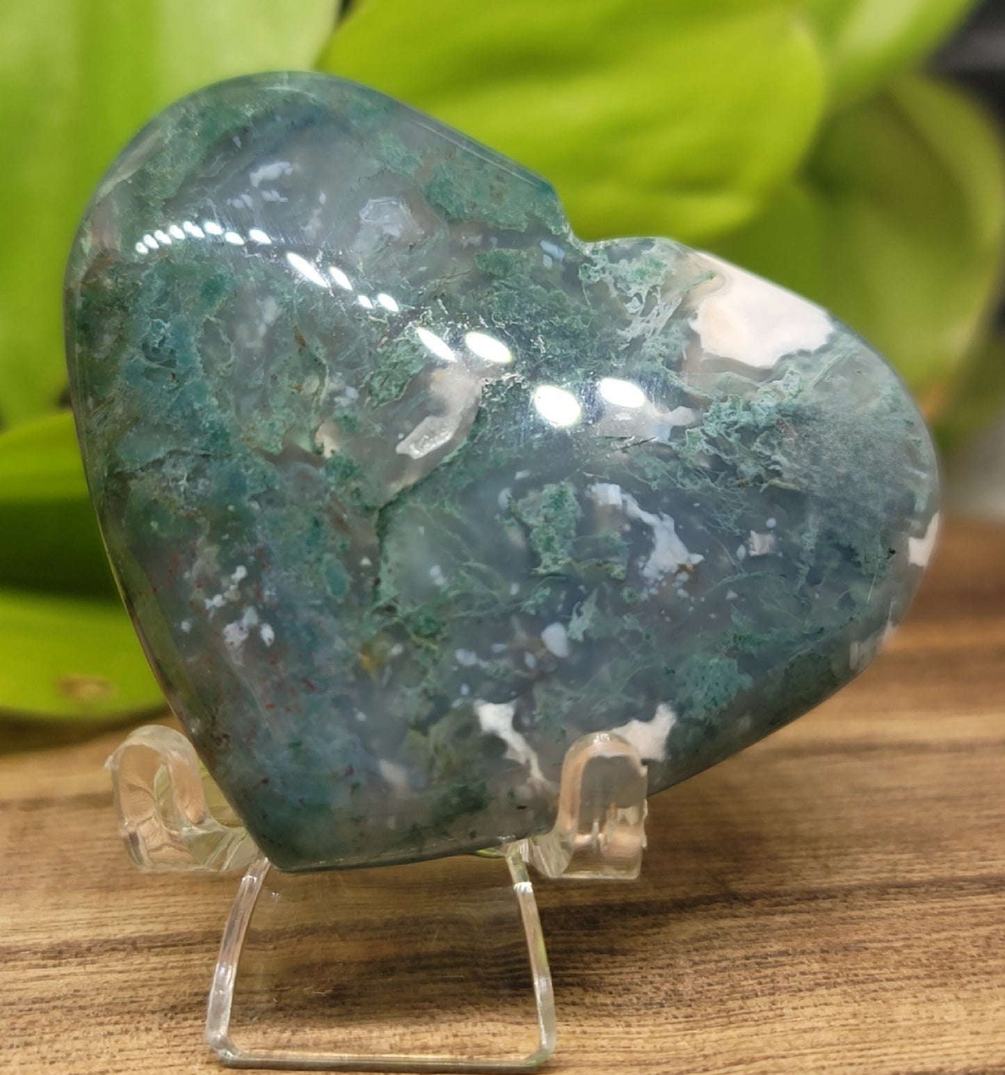 Moss Agate Heart: Earthy Connection and Nurturing Energy