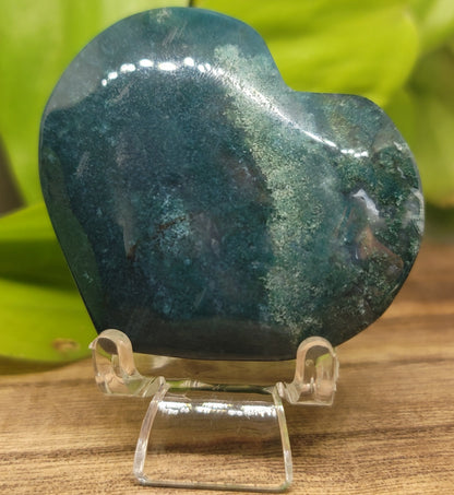 Moss Agate Heart: Earthy Connection and Nurturing Energy