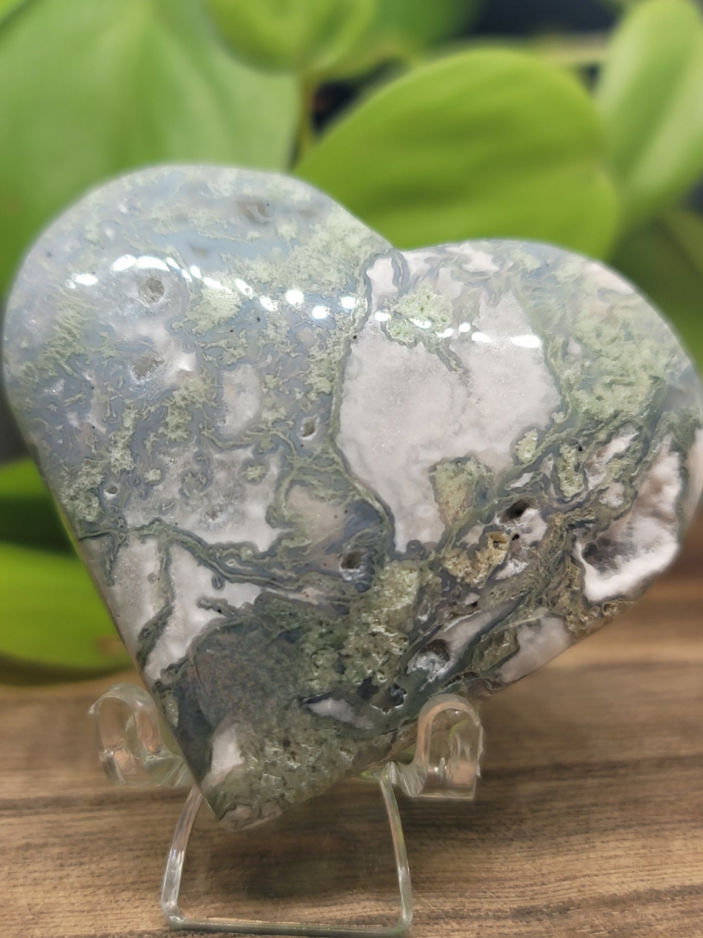 Moss Agate Heart: Earthy Connection and Nurturing Energy