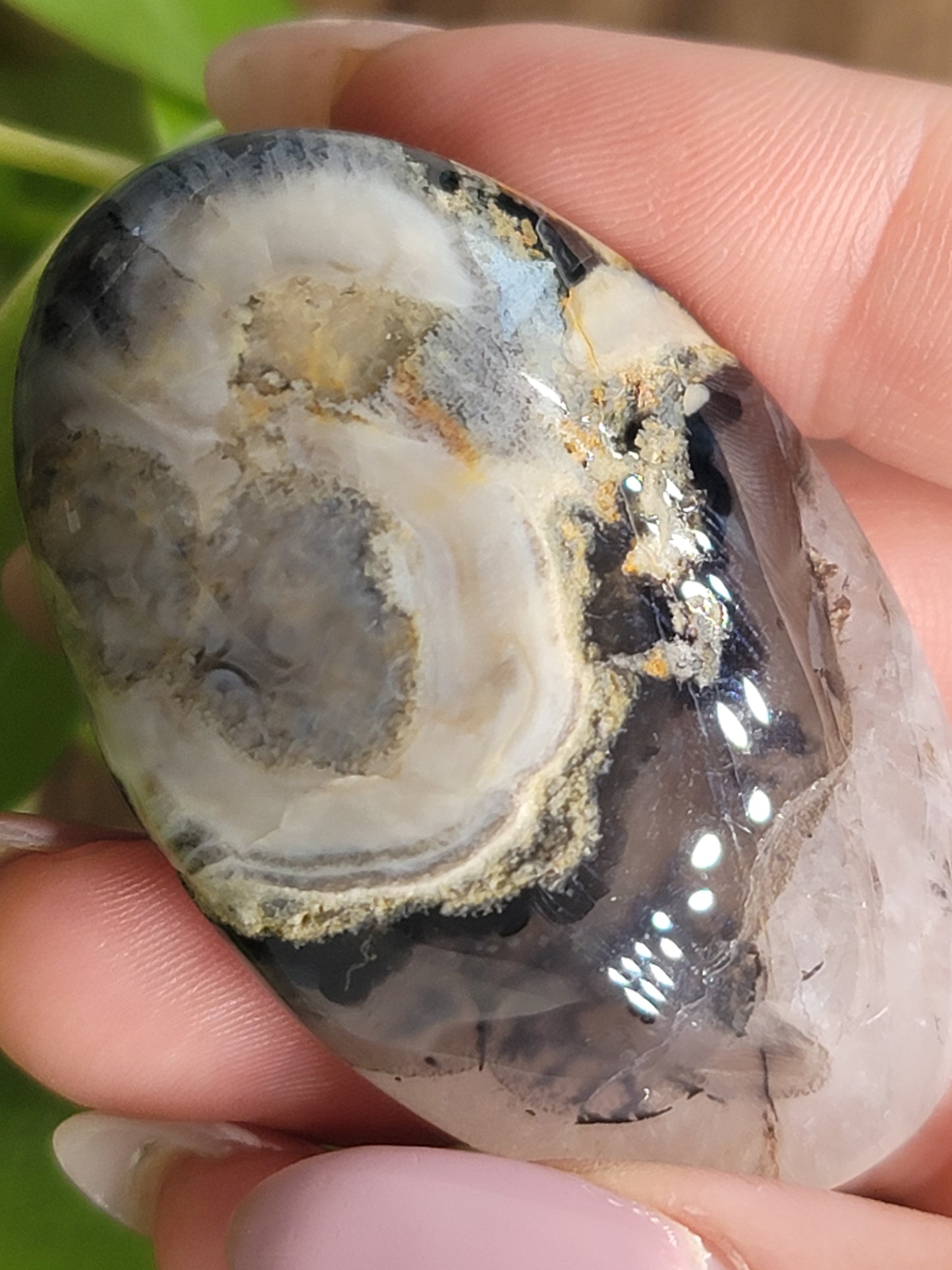 Volcanic Agate Palmstone: Grounding Energy and UV Reactive Magic