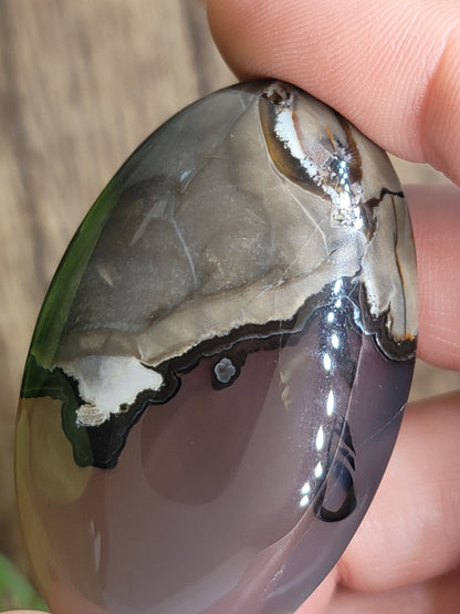 Volcanic Agate Palmstone: Grounding Energy and UV Reactive Magic