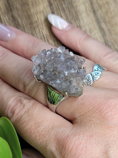 Druzy Quartz Specimen Ring: Sparkling Energy and Amplified Intentions
