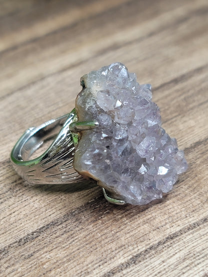 Druzy Quartz Specimen Ring: Sparkling Energy and Amplified Intentions
