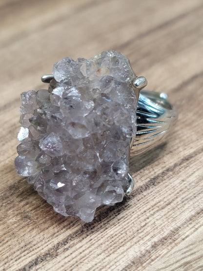 Druzy Quartz Specimen Ring: Sparkling Energy and Amplified Intentions