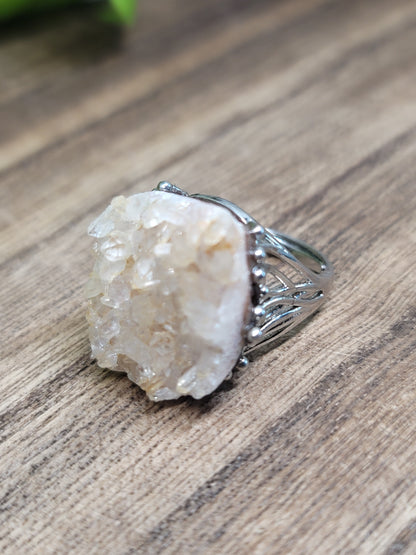 Druzy Quartz Specimen Ring: Sparkling Energy and Amplified Intentions