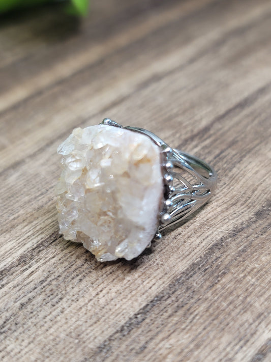 Druzy Quartz Specimen Ring: Sparkling Energy and Amplified Intentions