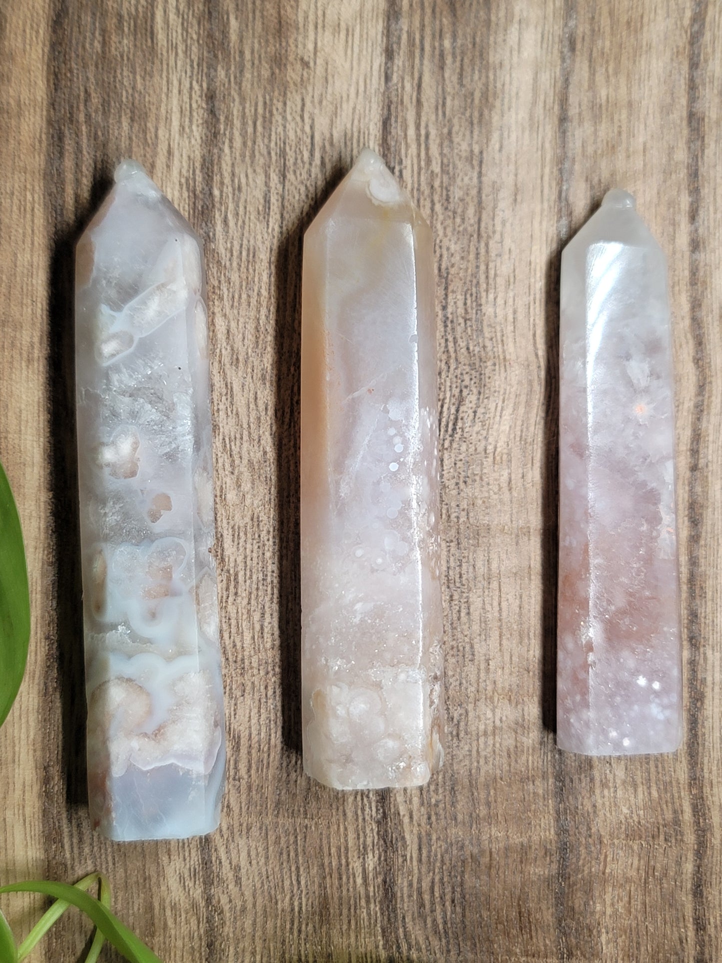 Pink Amethyst & Flower Agate Point with Druzy – High-Quality Healing Crystal