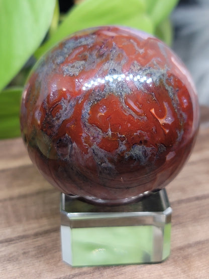 Druzy Moss Agate Sphere: Earthy Serenity and Natural Harmony