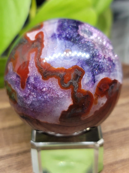 Druzy Moss Agate Sphere: Earthy Serenity and Natural Harmony