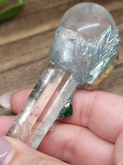 Handcrafted Quartz & Rose Quartz Wand – Unique Energy Tool for Healing & Manifestation