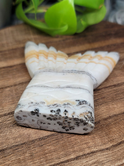 Banded Chocolate Calcite Mermaid Tail Carving: Grounding Energy and Emotional Transformation
