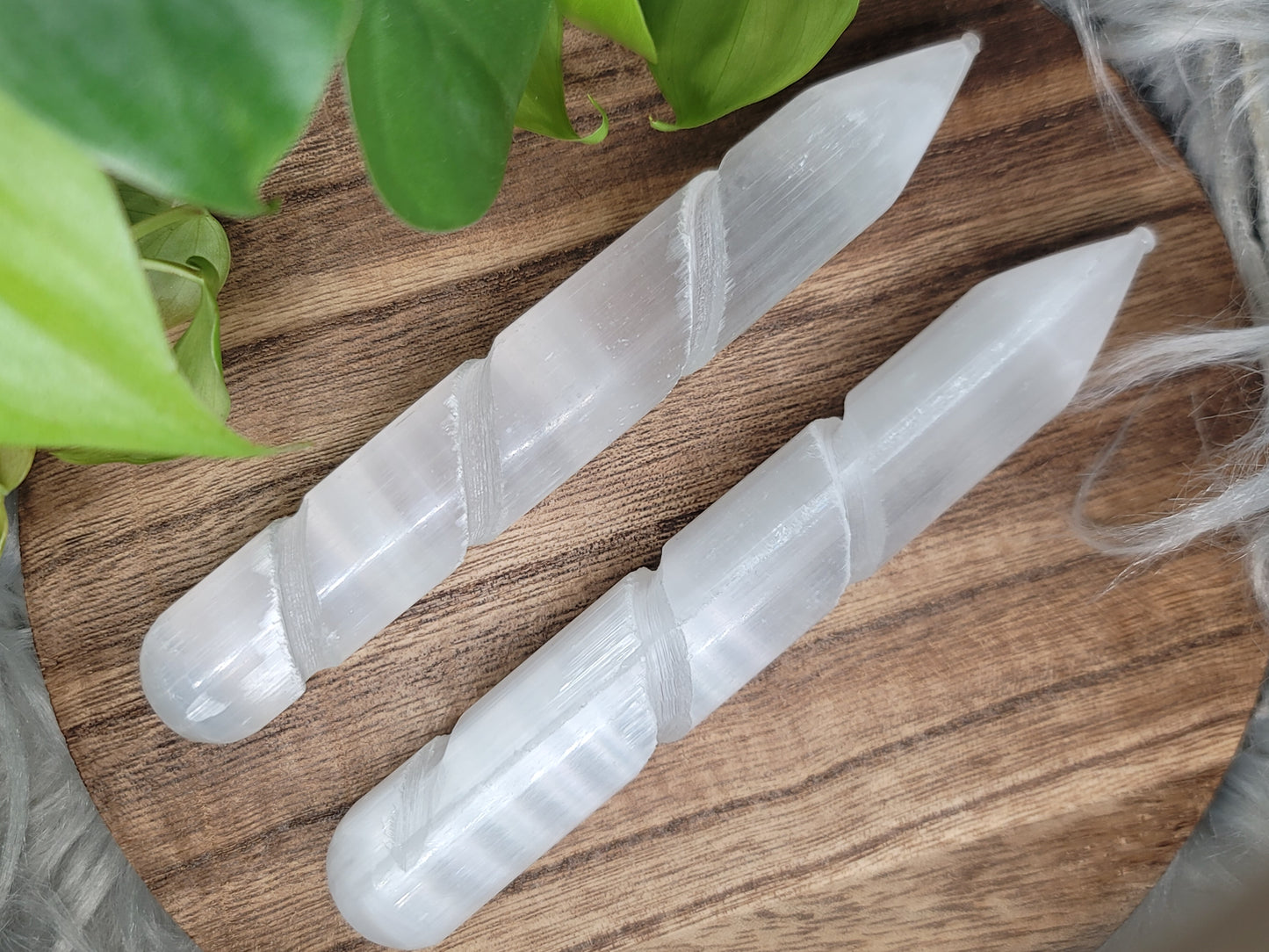 Satin Spar Selenite Wand: Cleanse and Amplify Energy