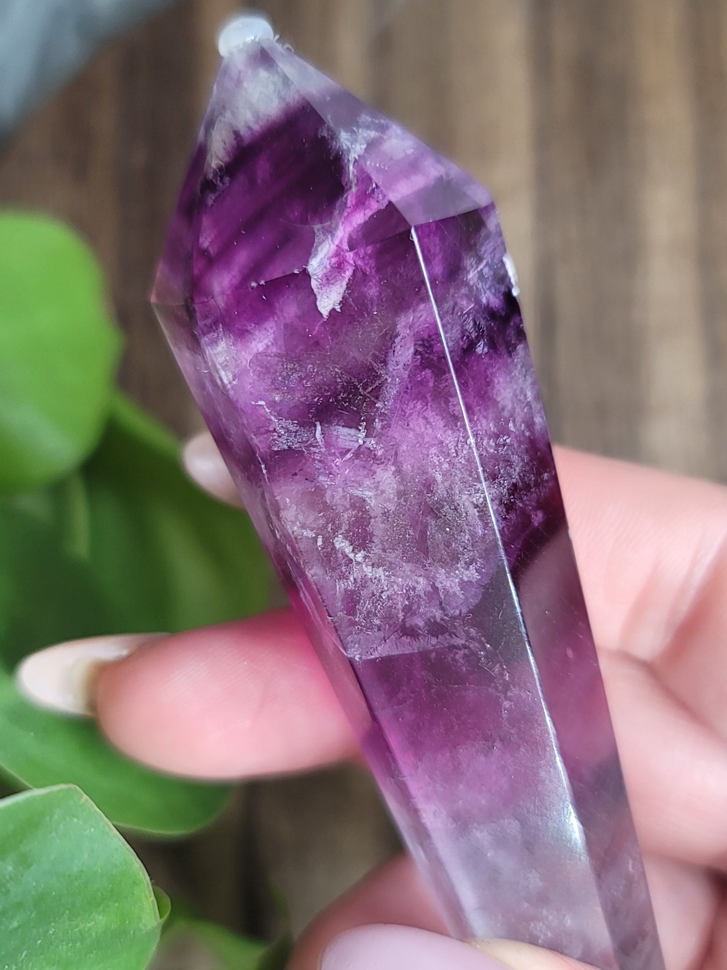 Watermelon Fluorite Wand – Crystal for Focus, Balance & Emotional Healing