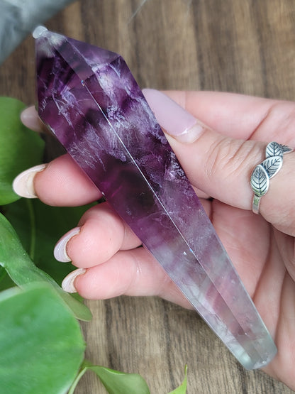 Watermelon Fluorite Wand – Crystal for Focus, Balance & Emotional Healing