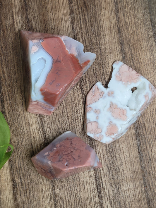 Pink Agate Freeform with Druzy – Calming & Heart-Healing Crystal
