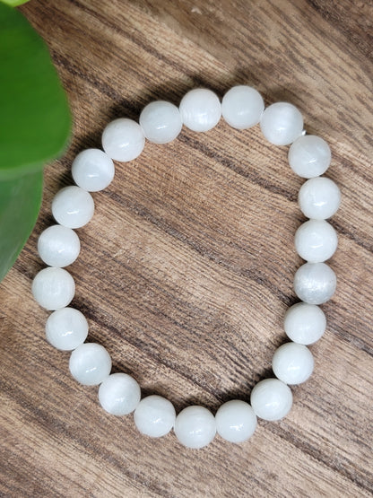 6mm Selenite Bracelet: Pure Cleansing and Spiritual Clarity