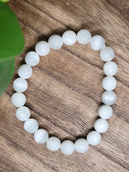 6mm Selenite Bracelet: Pure Cleansing and Spiritual Clarity