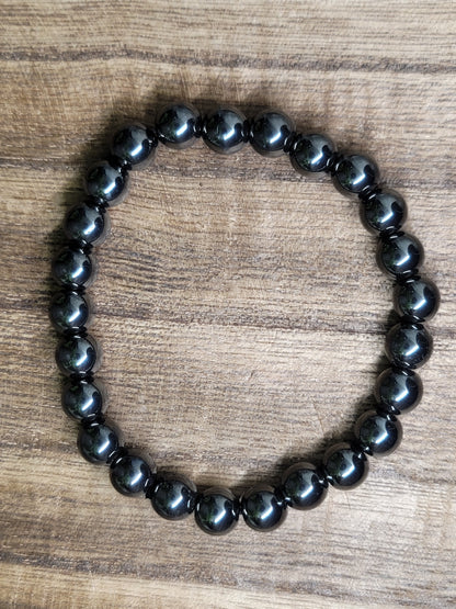 6mm Hematite Bead Bracelet: Grounding and Protective Energy