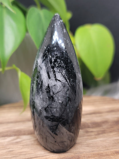 Black Tourmaline Quartz Free Form: Protection and Clarity