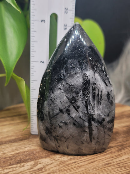 Black Tourmaline Quartz Free Form: Protection and Clarity
